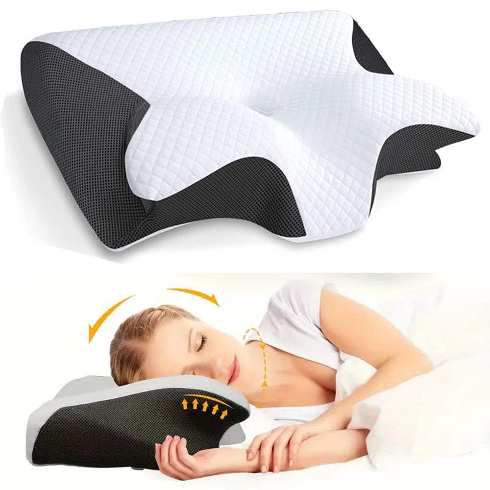 Butterfly Sleep Memory Neck Pillow – Slow Rebound Cervical Orthopedic Foam